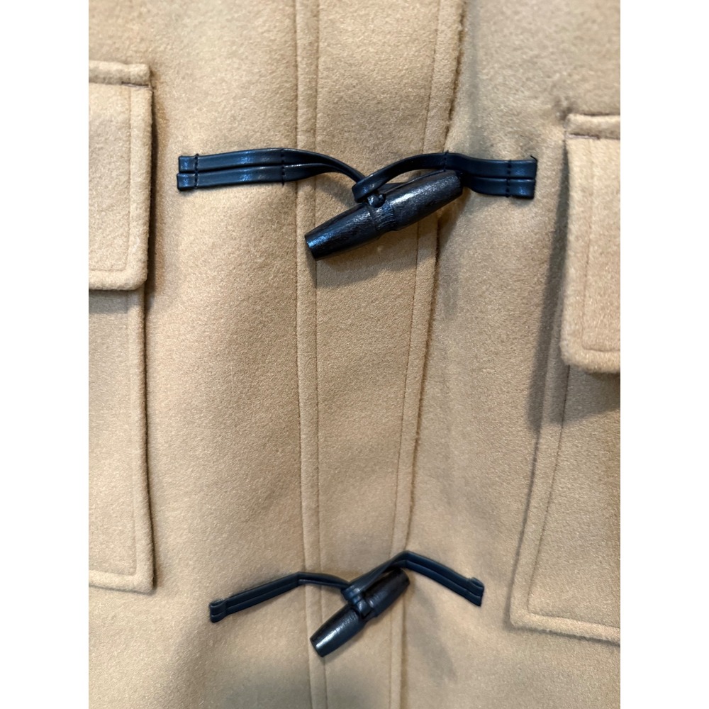Classic Duffle‎ coat Camel Color Toggle Hooded Warm Winter Outerwear XS M - Picture 7 of 16